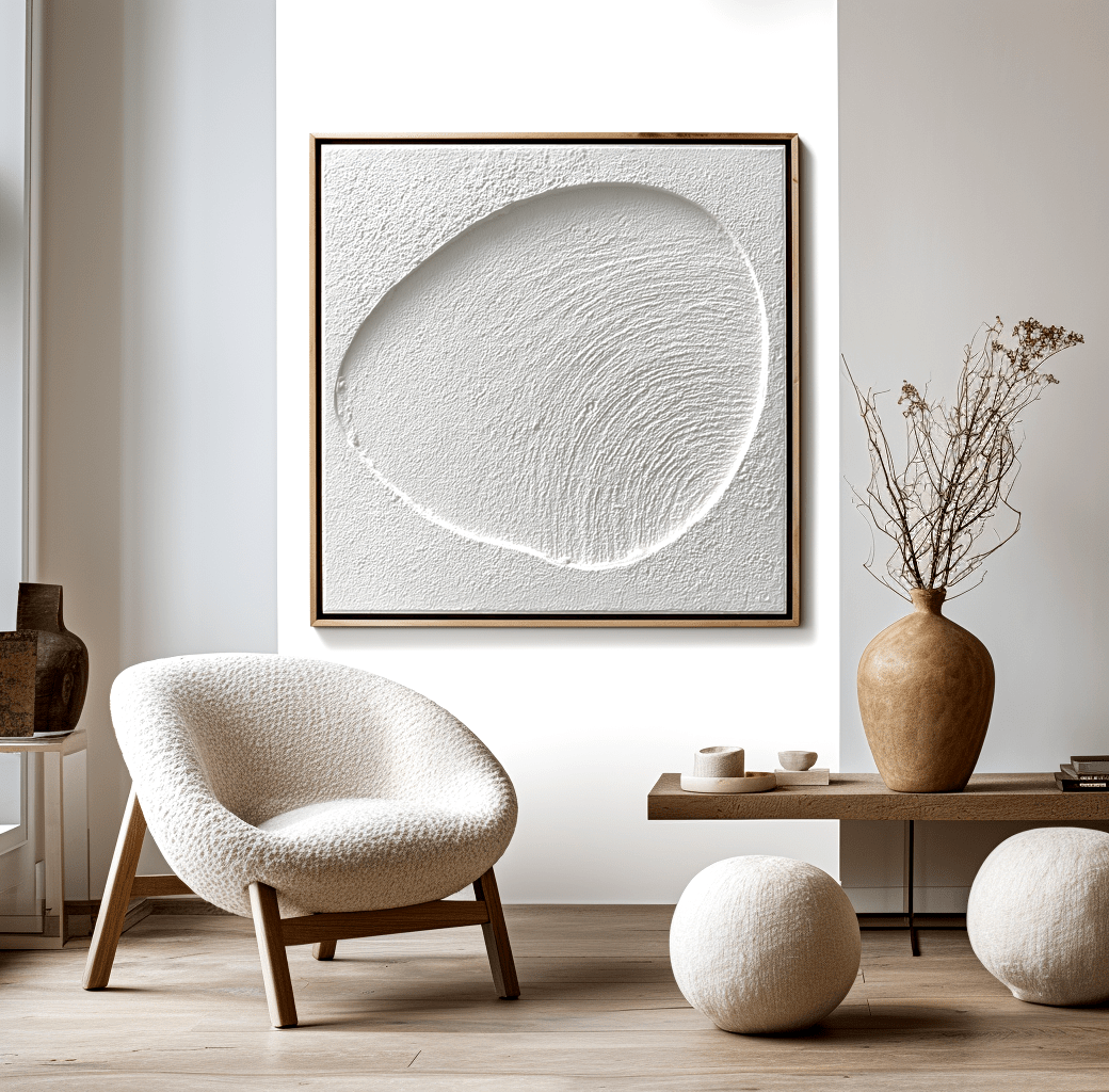 Echo Form – White Minimalist Textured Art #awp24 Painting artwepaint 