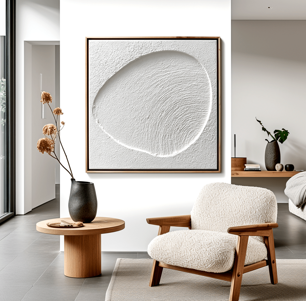 Echo Form – White Minimalist Textured Art #awp24 Painting artwepaint 