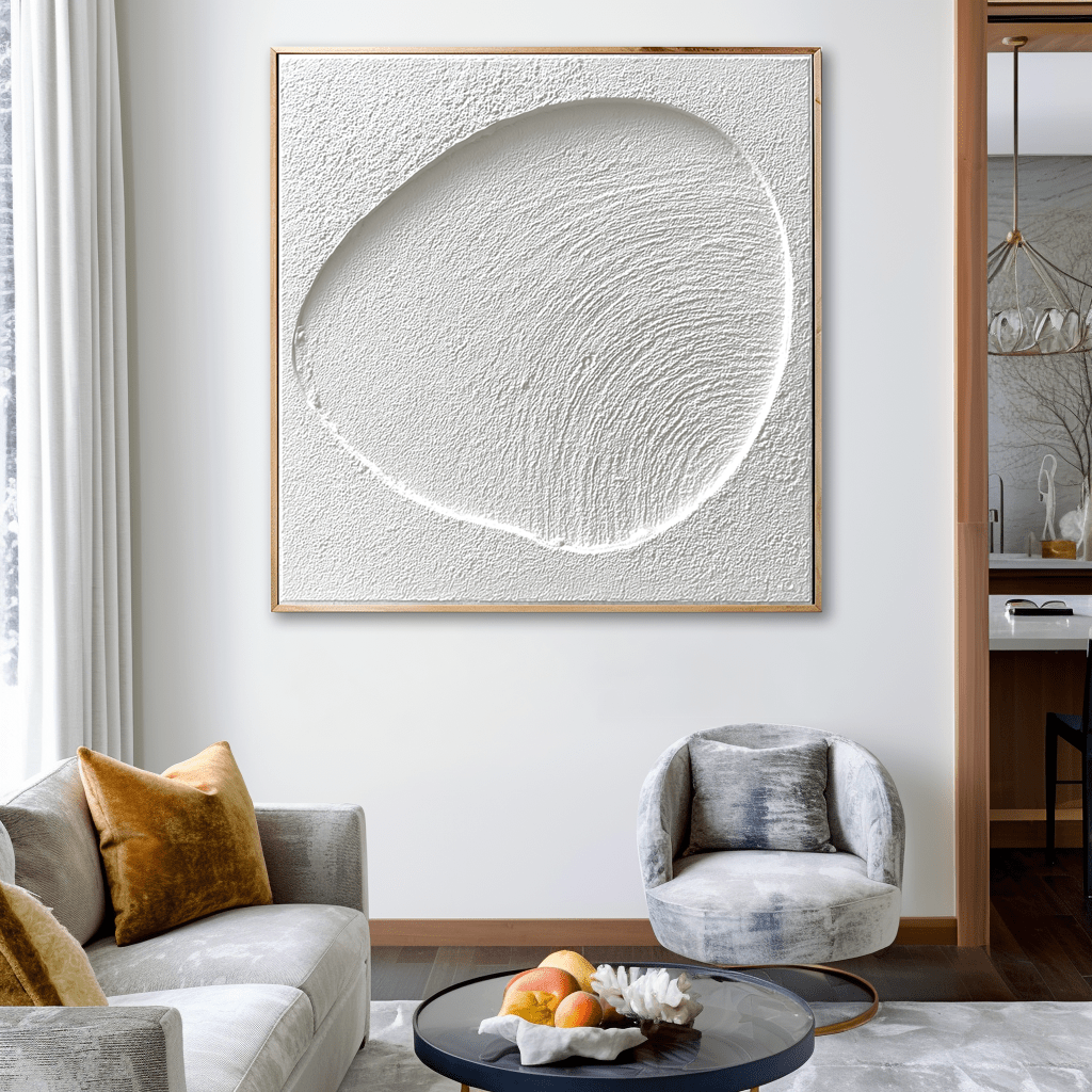 Echo Form – White Minimalist Textured Art #awp24 Painting artwepaint 