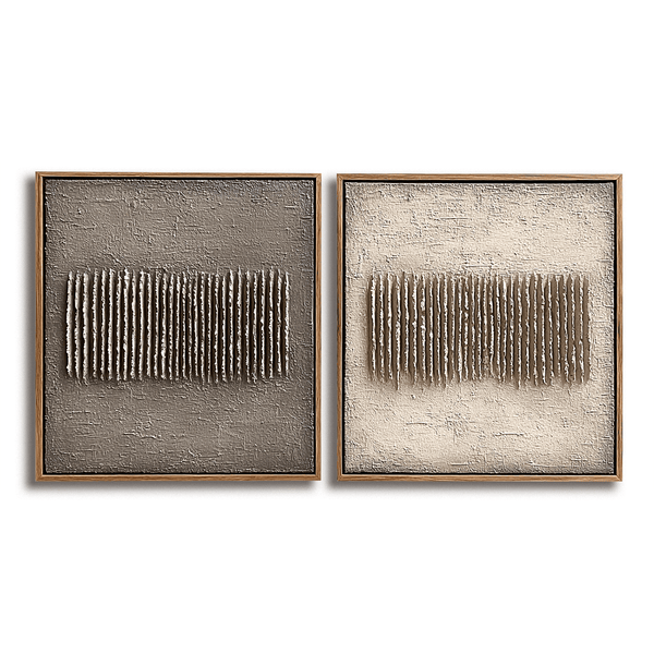 Echo Lines – Neutral Wabi-Sabi Texture Duo #awp76 Painting artwepaint 