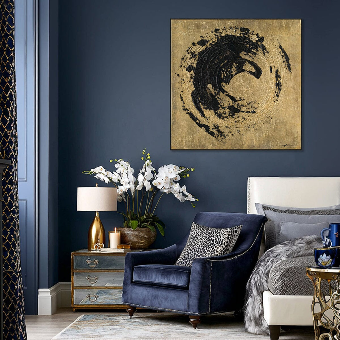 Eclipse Flow - Black & Gold Abstract Painting#M6958 Painting artwepaint 