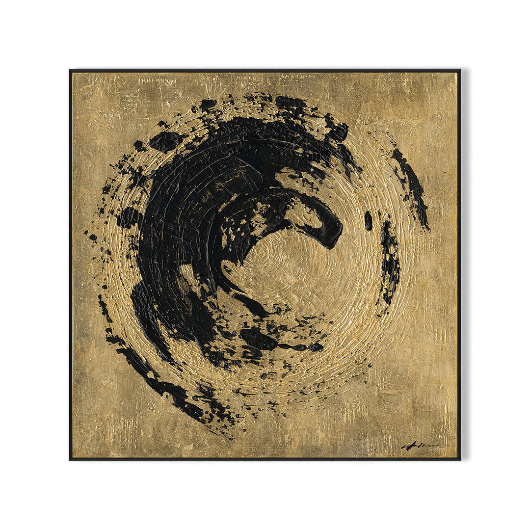Eclipse Flow - Black & Gold Abstract Painting#M6958 Painting artwepaint 