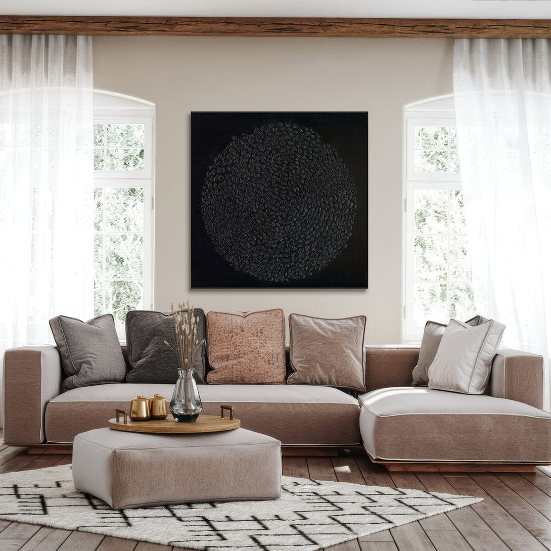 Eclipse Shadows-Black Textured Cir #I9945I Painting artwepaint 