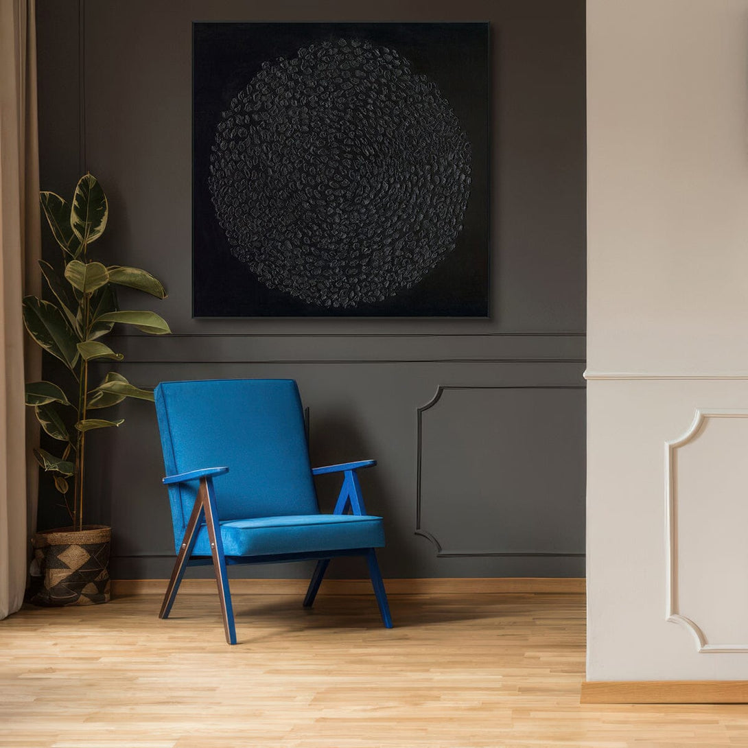 Eclipse Shadows-Black Textured Cir #I9945I Painting artwepaint 