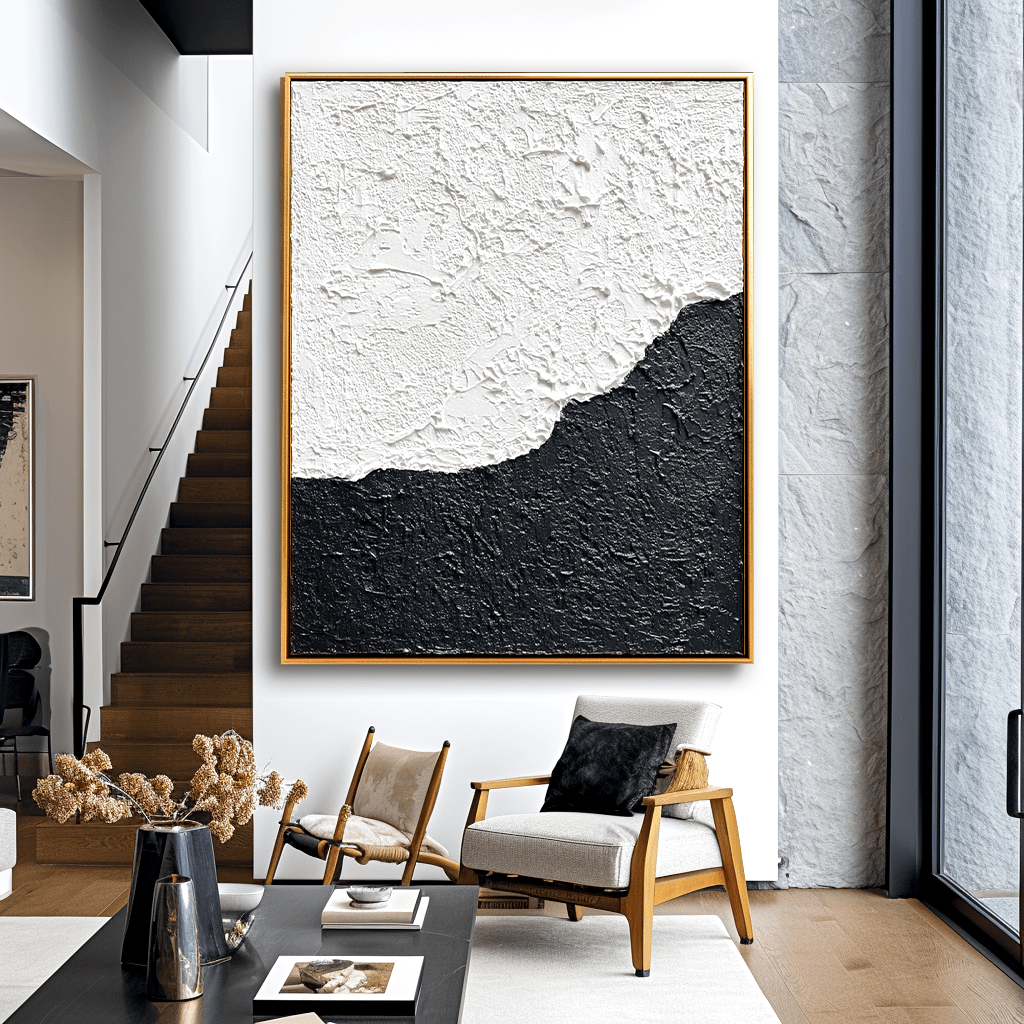 Edge of Light – Black and White Minimal Painting #93020 Painting artwepaint 