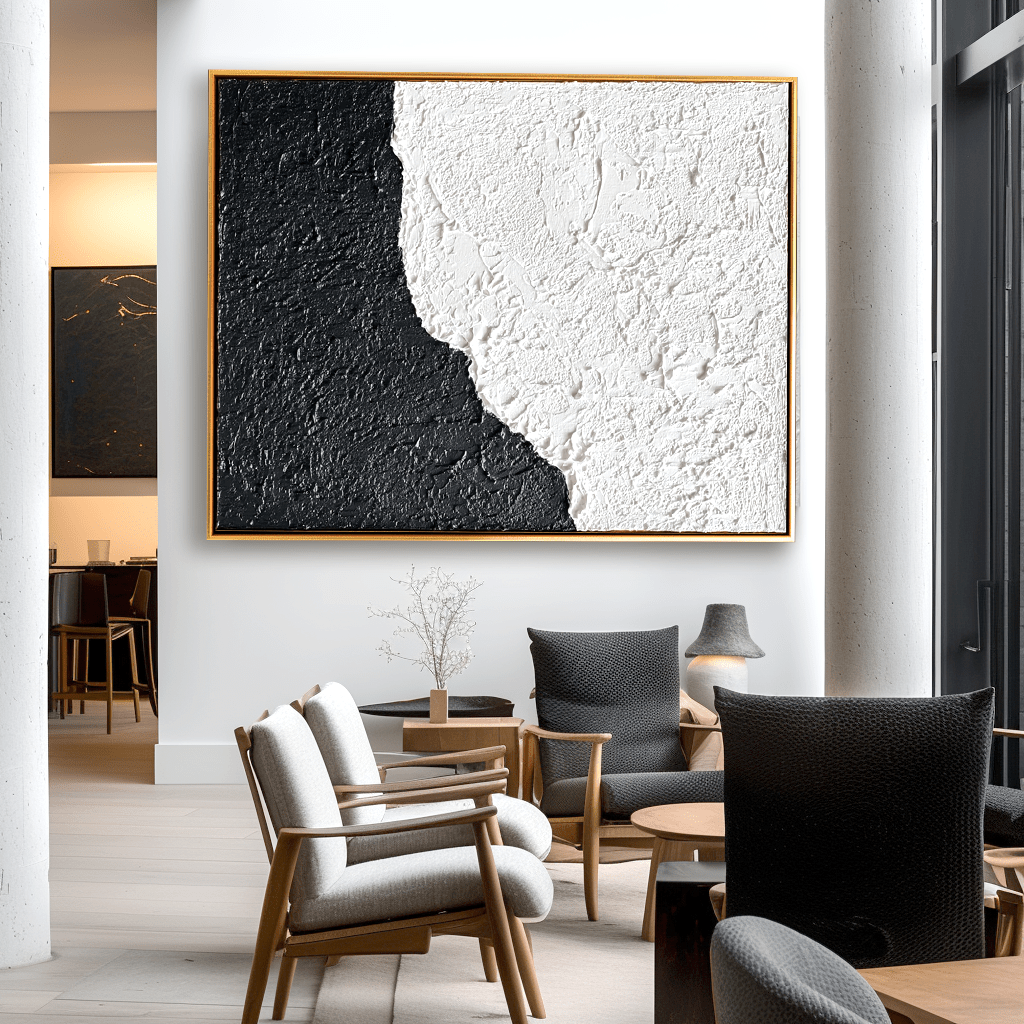 Edge of Light – Black and White Minimal Painting #93020 Painting artwepaint 
