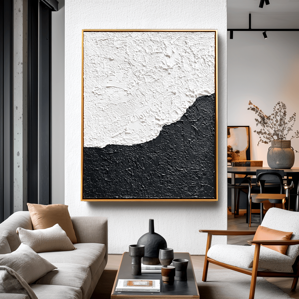 Edge of Light – Black and White Minimal Painting #93020 Painting artwepaint 