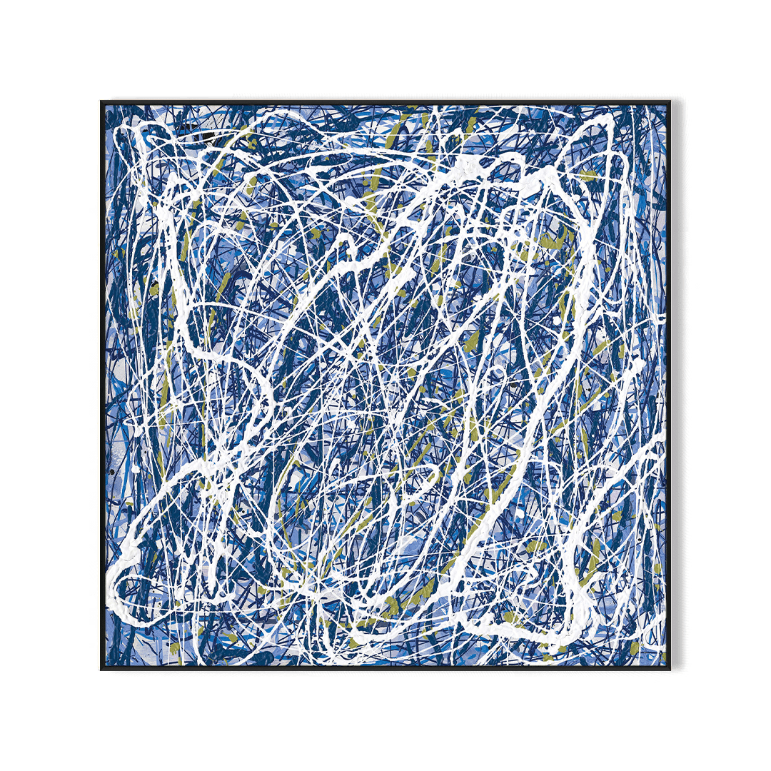 Electric Rhythm – Blue Abstract Drip Painting #L5611 Painting artwepaint 