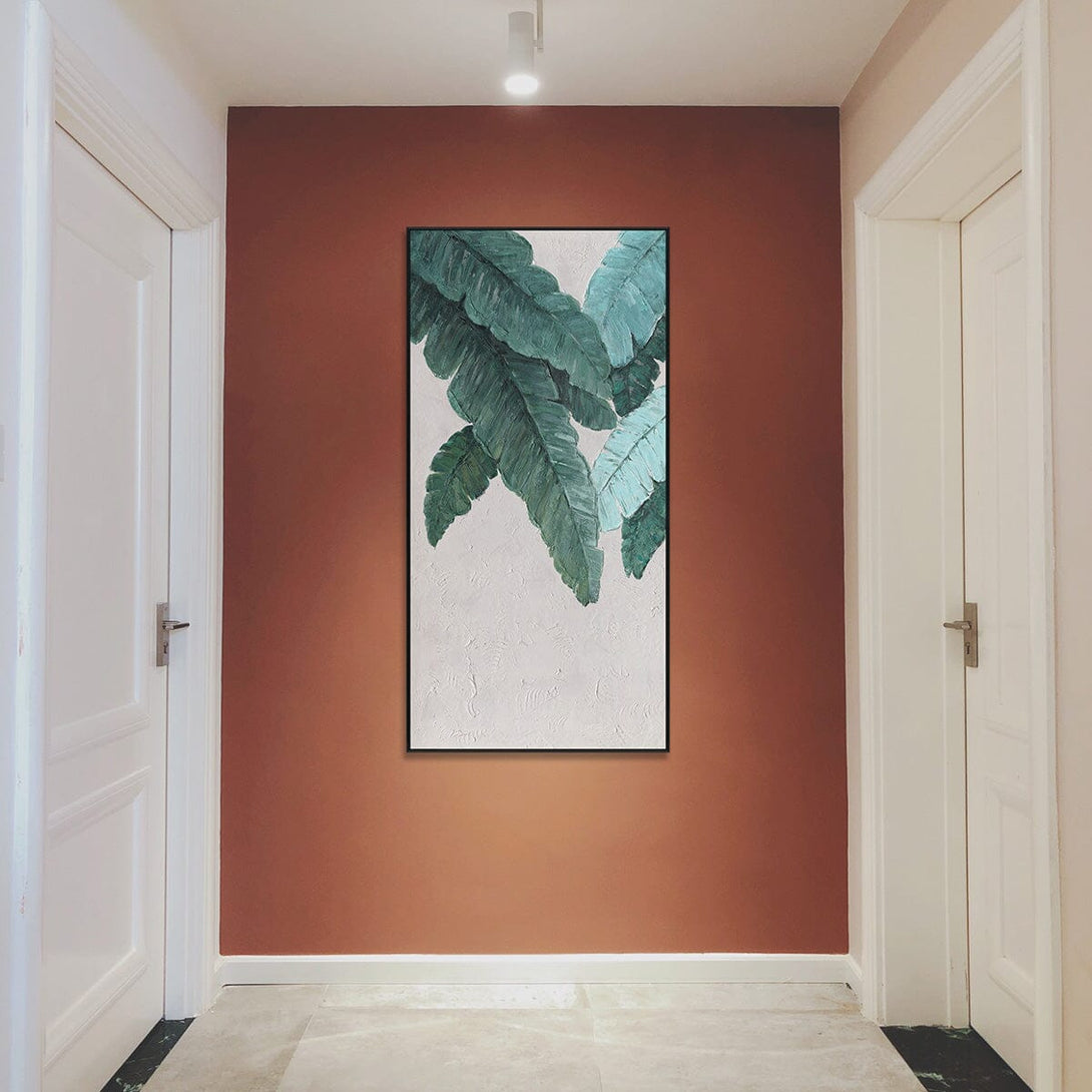 Emerald Canopy - Modern Green Leaf Long Painting#L3573 Painting artwepaint 