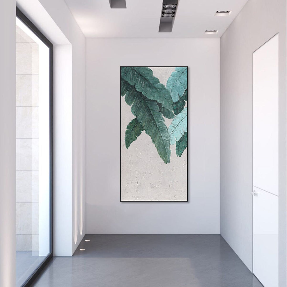 Emerald Canopy - Modern Green Leaf Long Painting#L3573 Painting artwepaint 