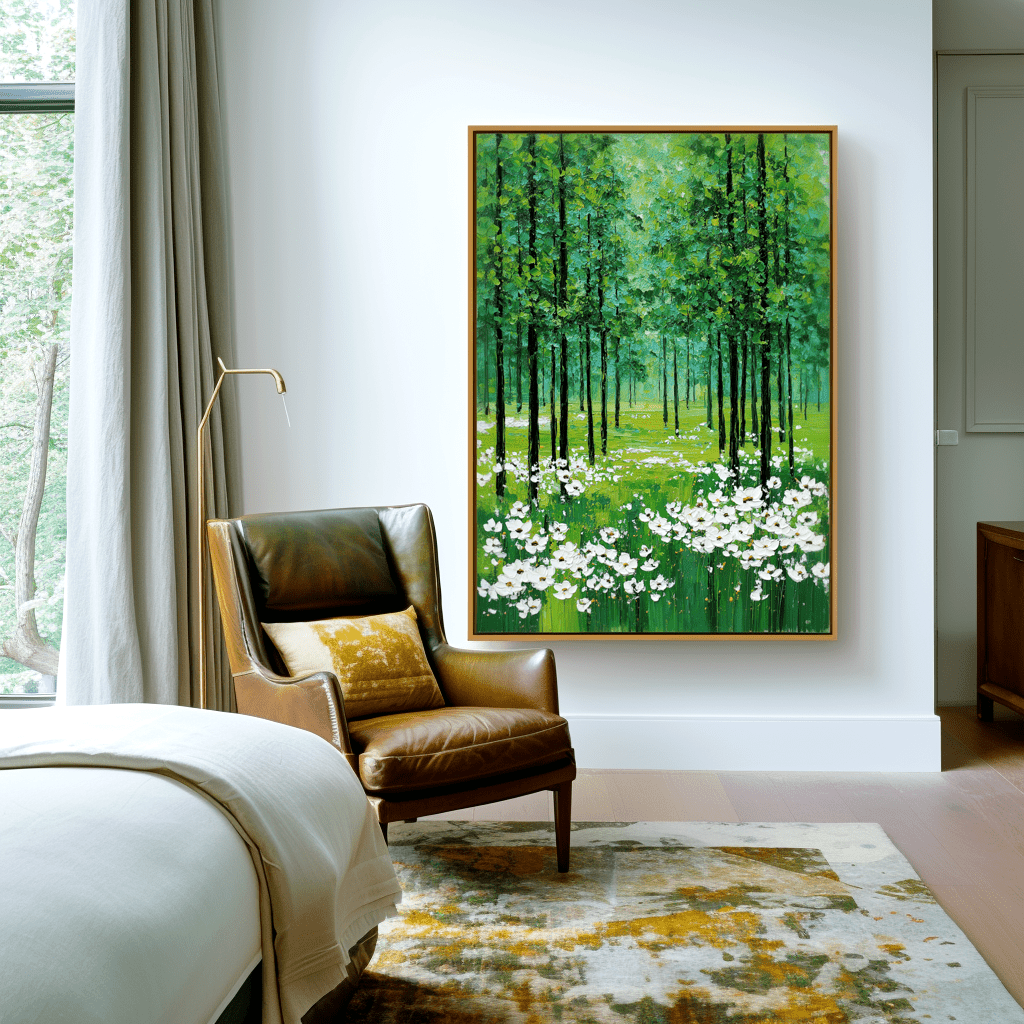Emerald Forest – White Blossom Painting #95 Painting artwepaint 
