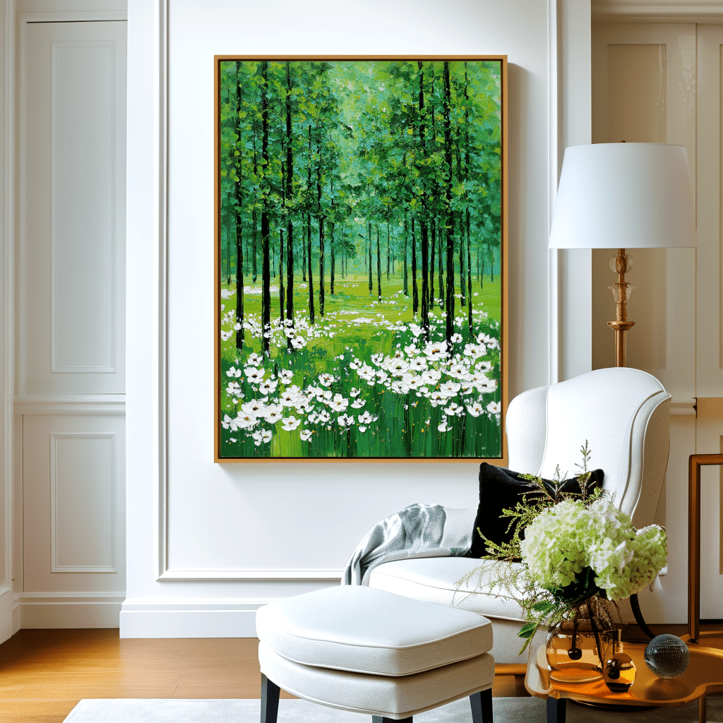 Emerald Forest – White Blossom Painting #95 Painting artwepaint 