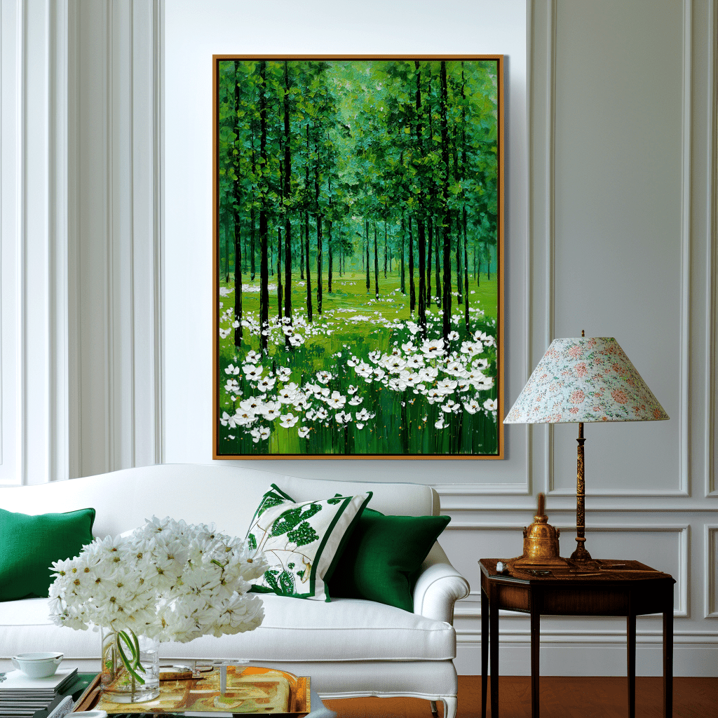Emerald Forest – White Blossom Painting #95 Painting artwepaint 