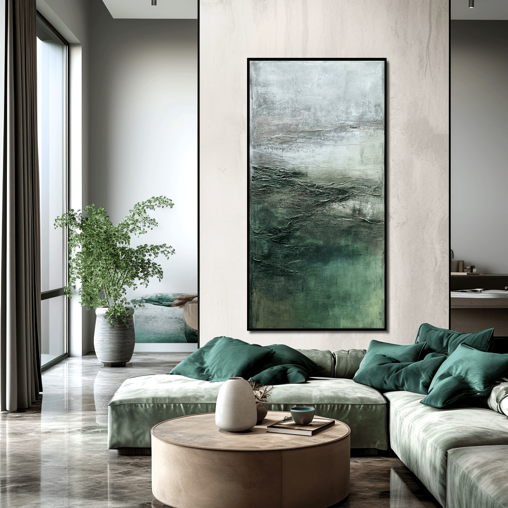 Emerald Haze – Abstract Green Painting #50 Painting artwepaint 