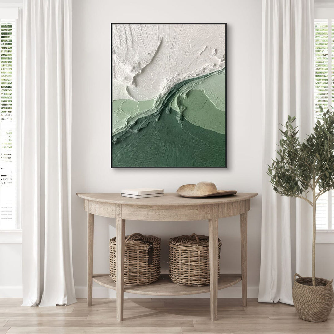 Emerald Ridge – Green & White Abstract Mountain Painting #RIS2(150) Painting artwepaint 