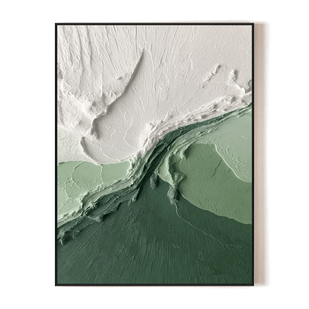 Emerald Ridge – Green & White Abstract Mountain Painting #RIS2(150) Painting artwepaint 