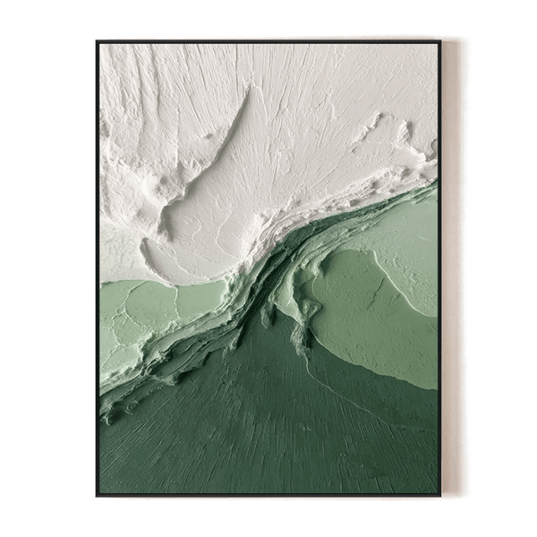 Emerald Ridge – Green & White Abstract Mountain Painting #RIS2(150) Painting artwepaint 