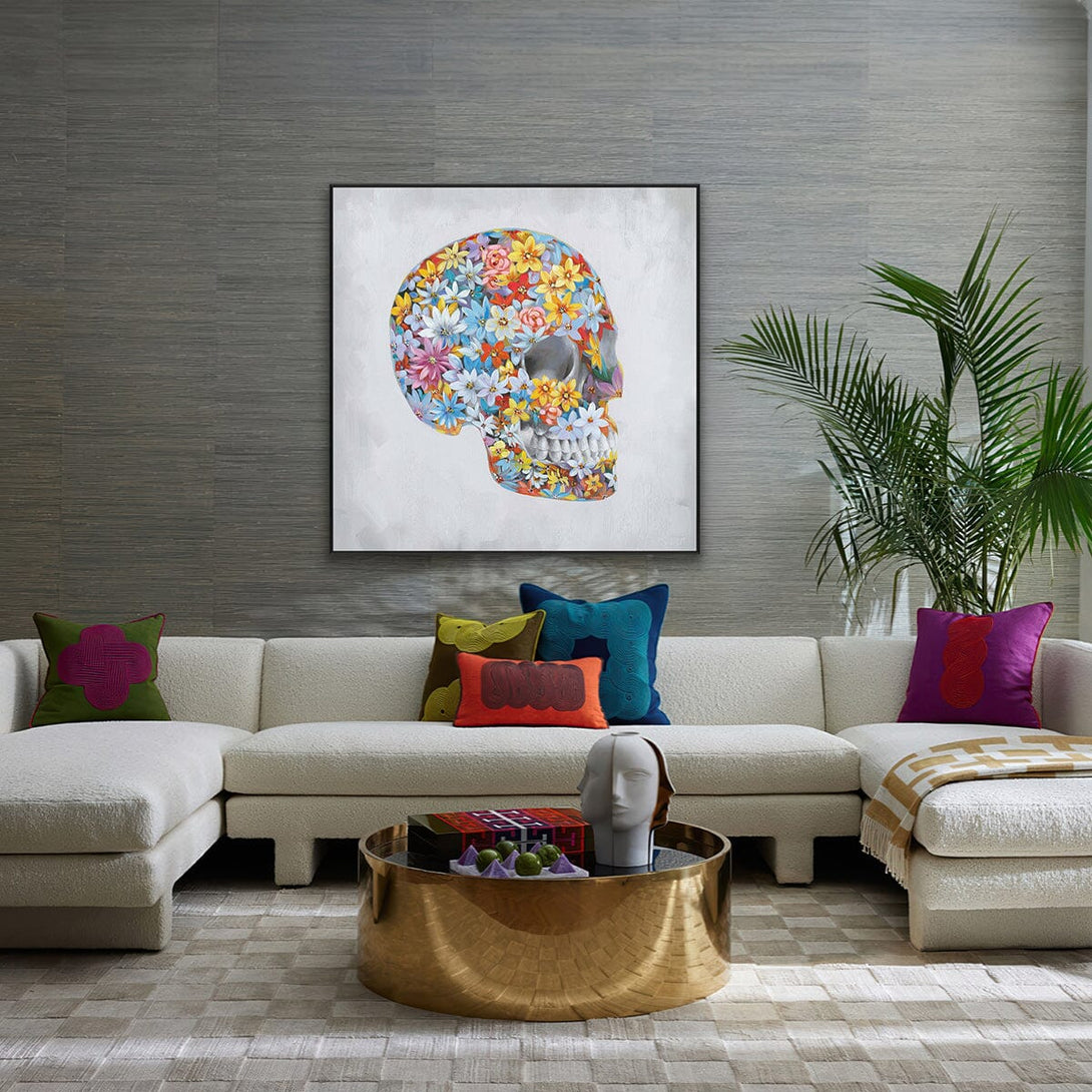 Eternal Bloom – Floral Skull Side Profile #J2636 Painting artwepaint 