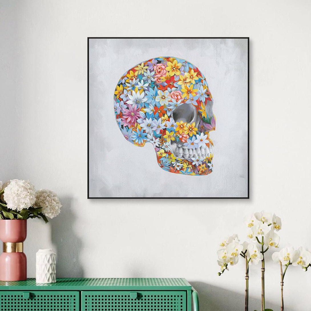 Eternal Bloom – Floral Skull Side Profile #J2636 Painting artwepaint 