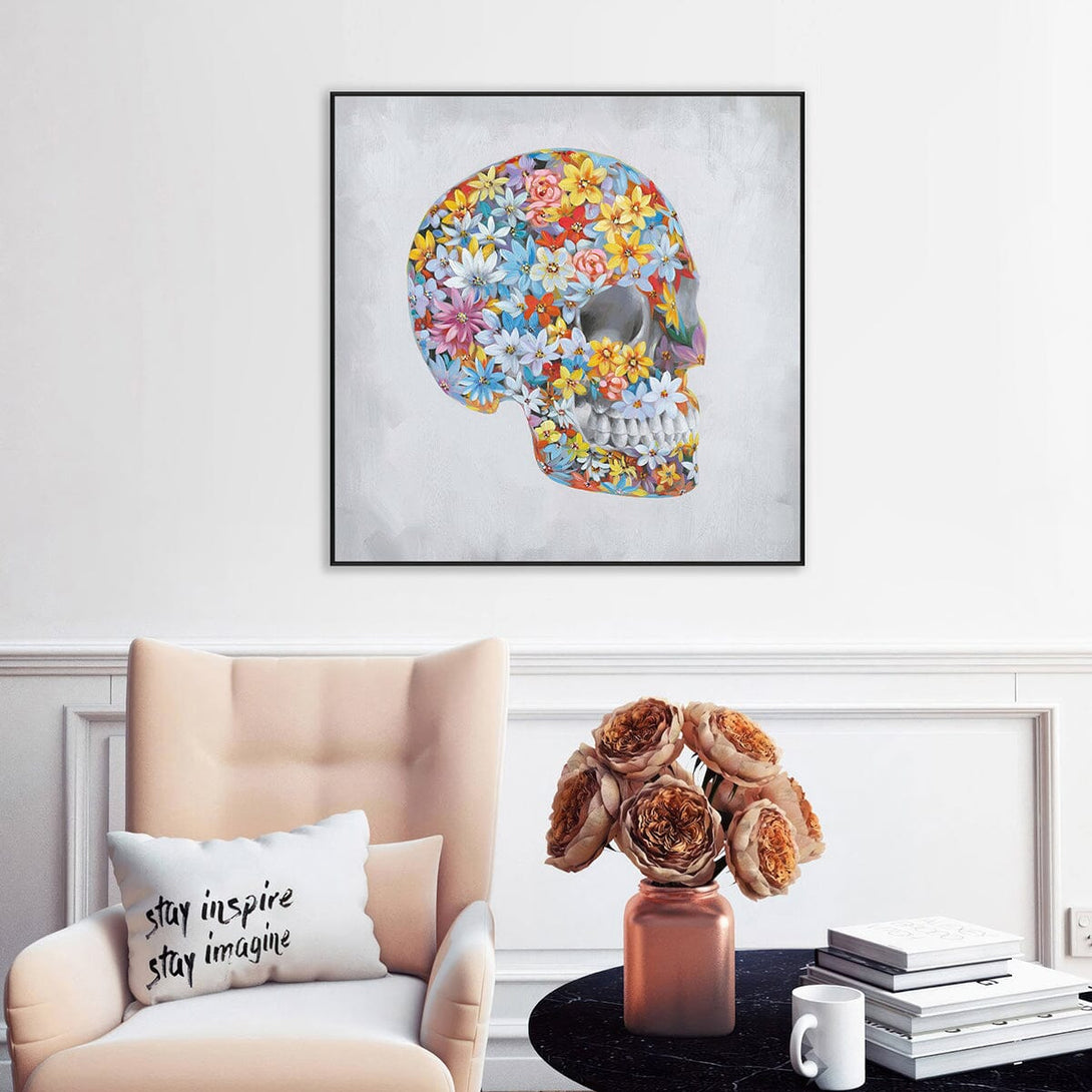 Eternal Bloom – Floral Skull Side Profile #J2636 Painting artwepaint 