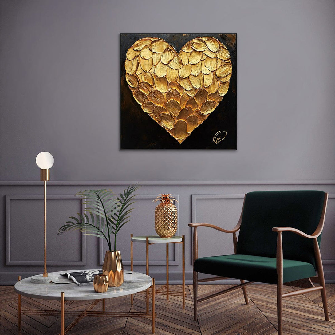 Eternal Glow - Gold Heart Painting #PIX8(169) Painting artwepaint 