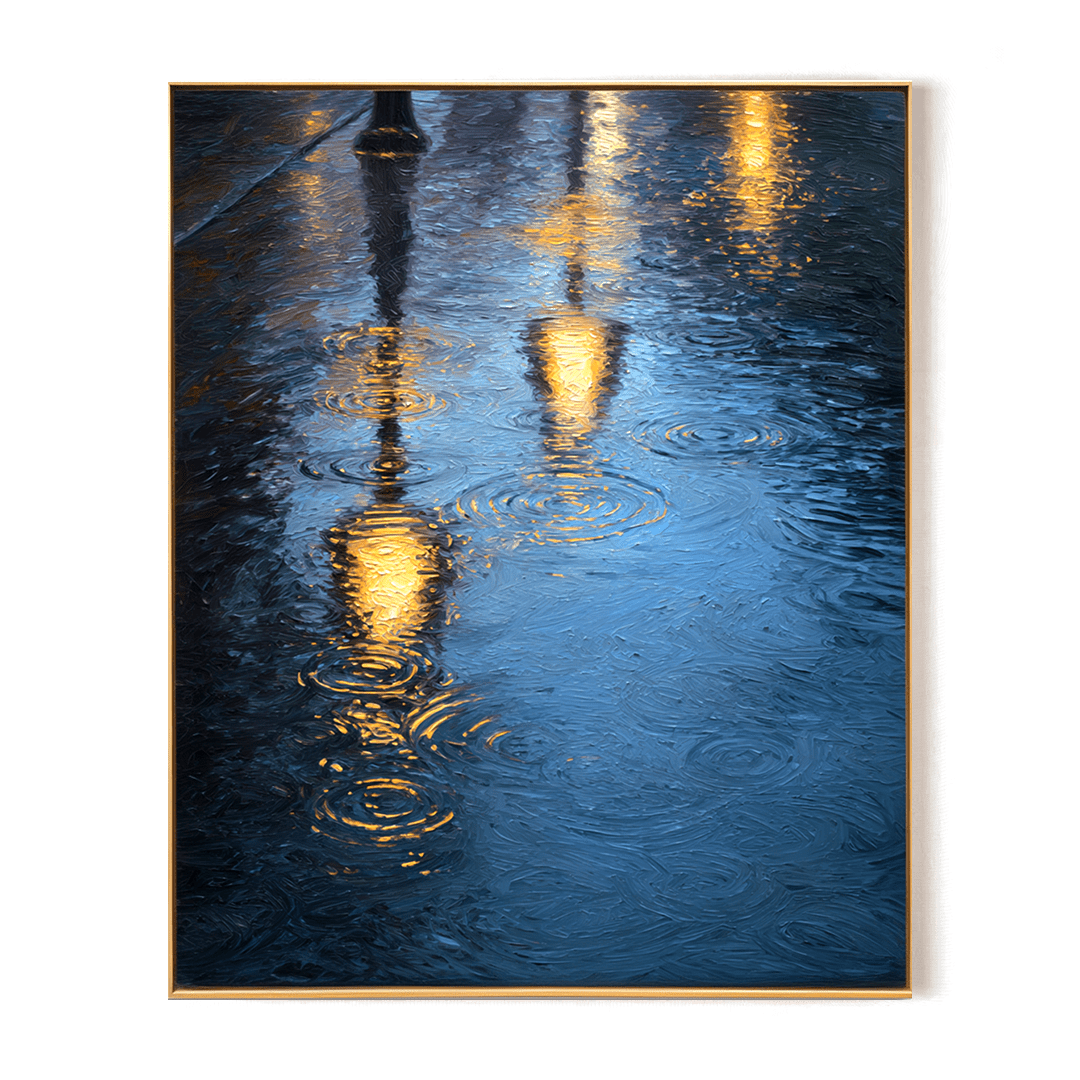Evening Glow – Street Reflection Oil Painting #awp30 Painting artwepaint 