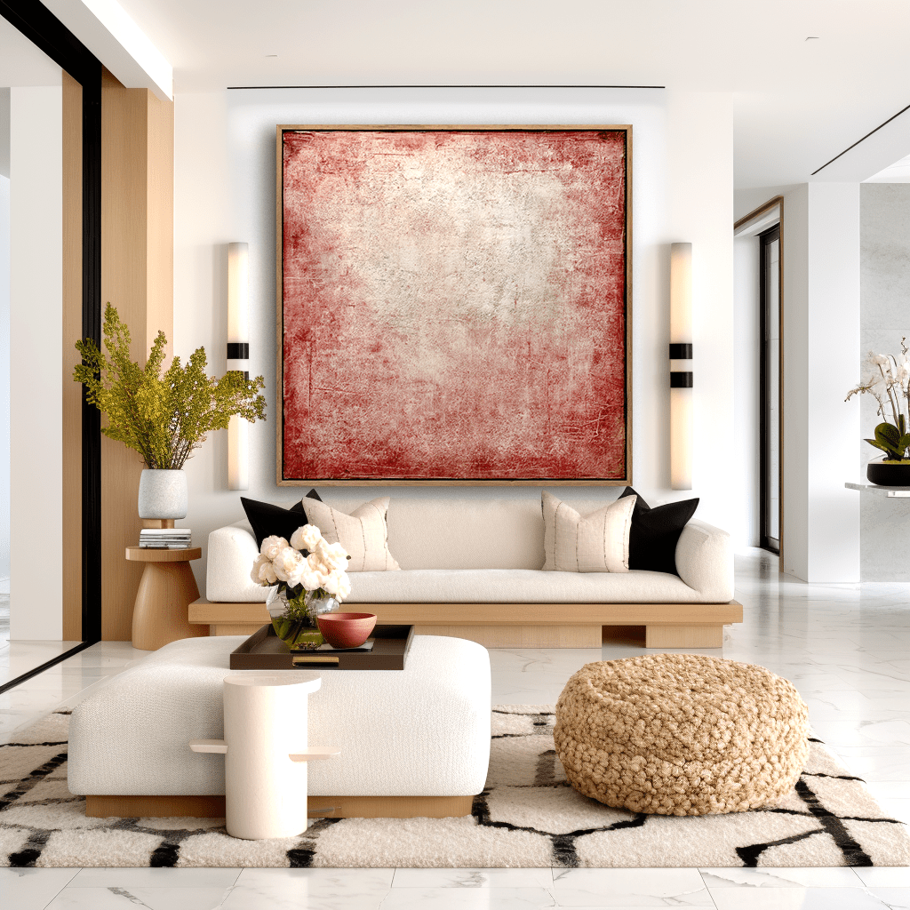 Fading Glow – Red Textured Abstract Painting #13 Painting artwepaint 