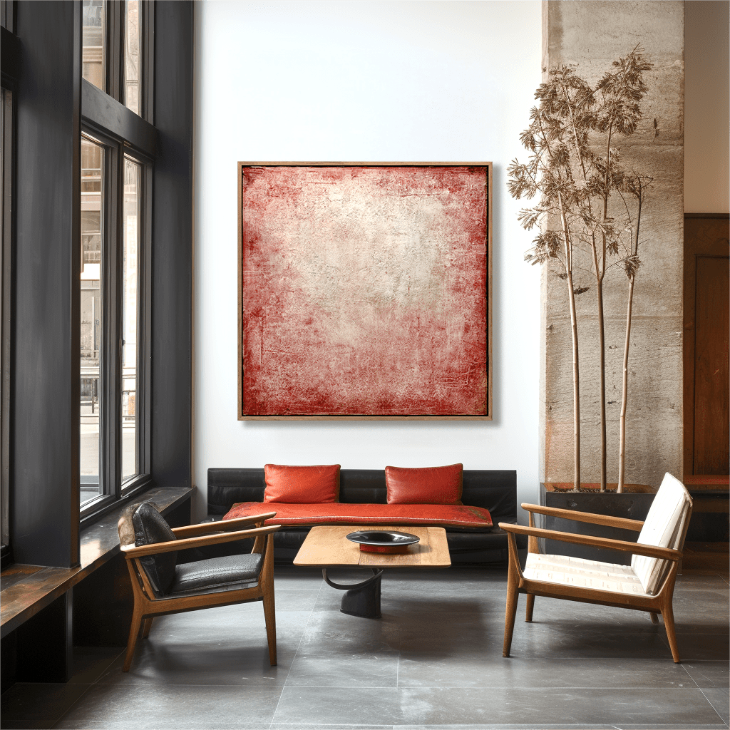 Fading Glow – Red Textured Abstract Painting #13 Painting artwepaint 