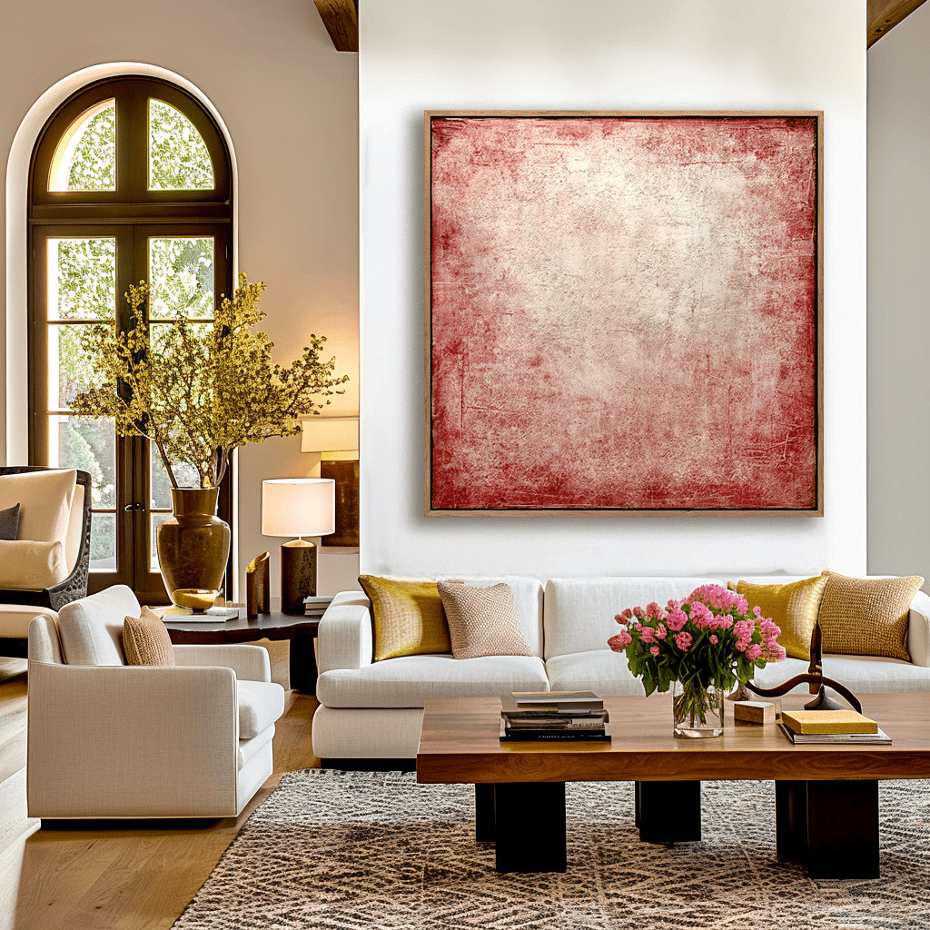 Fading Glow – Red Textured Abstract Painting #13 Painting artwepaint 