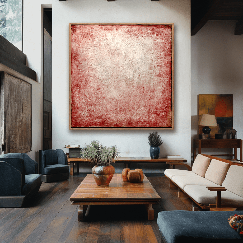 Fading Glow – Red Textured Abstract Painting #13 Painting artwepaint 