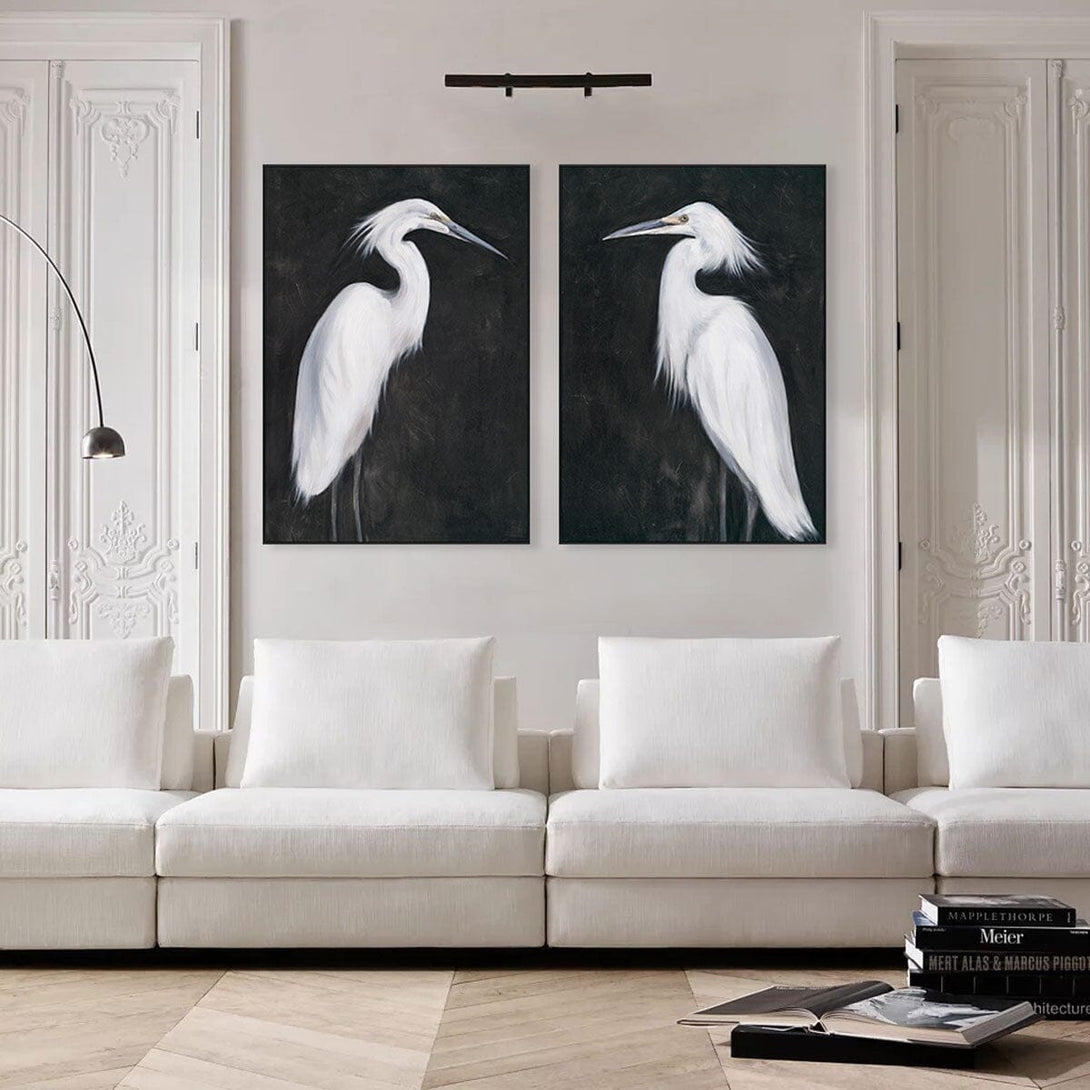 Feathered Light - White Egret Art Painting #M4571 Painting artwepaint 