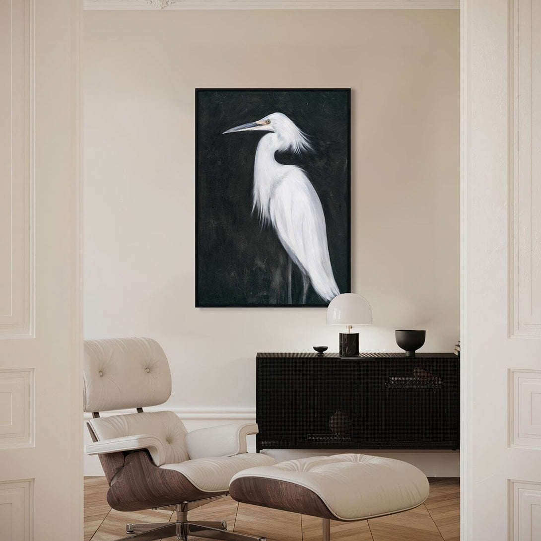 Feathered Light - White Egret Art Painting #M4571 Painting artwepaint 