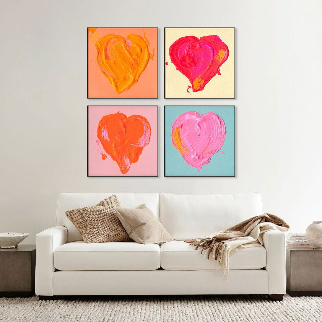 Fiery Heart - Red & Pink Abstract Love #M8164 Painting artwepaint 