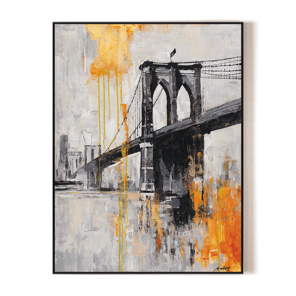 Flame City - Abstract Bridge Art#P5929 Painting artwepaint 