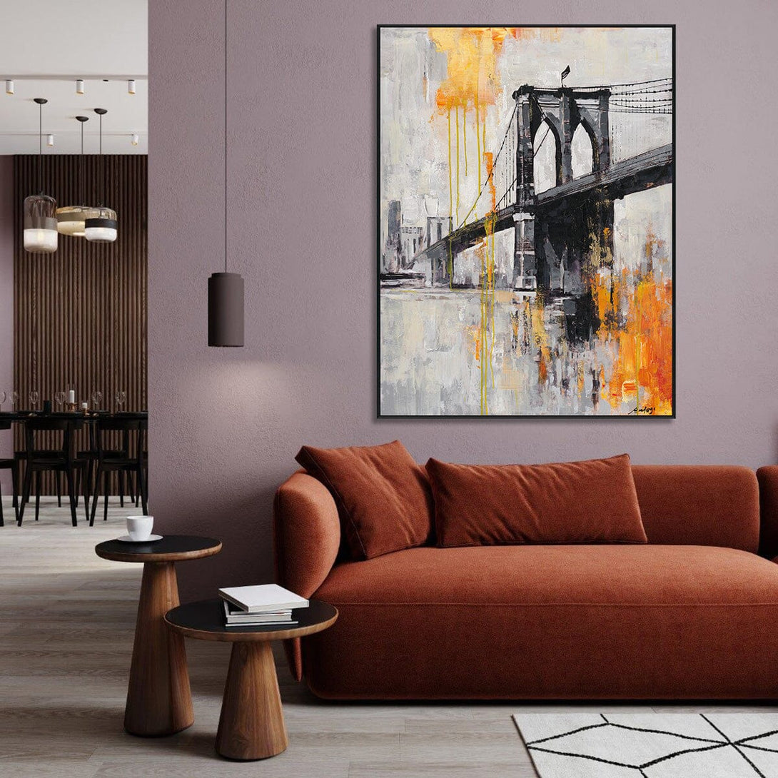 Flame City - Abstract Bridge Art#P5929 Painting artwepaint 