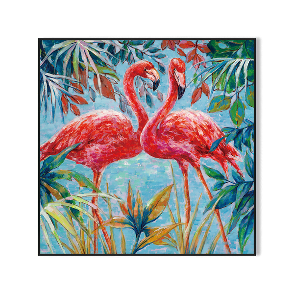 Flamingo Romance – Tropical Love Painting #I0573I Painting artwepaint 