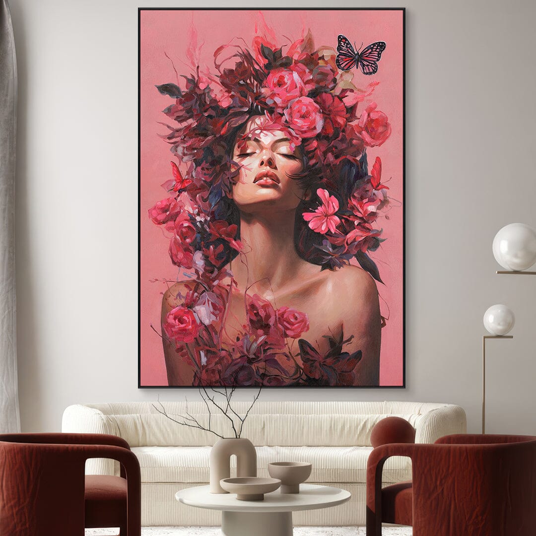 Floral Dream - Woman with Blossoms#M2703 Painting artwepaint 