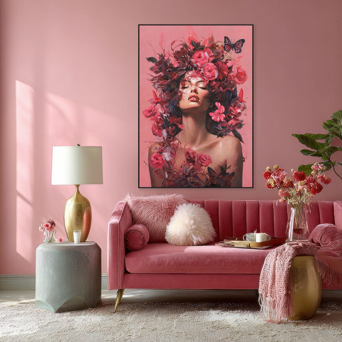 Floral Dream - Woman with Blossoms#M2703 Painting artwepaint 