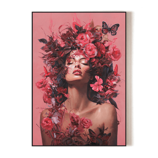 Floral Dream - Woman with Blossoms#M2703 Painting artwepaint 