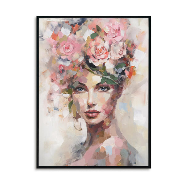 Floral Gaze - Pink Rose Portrait #M2637 Painting artwepaint 