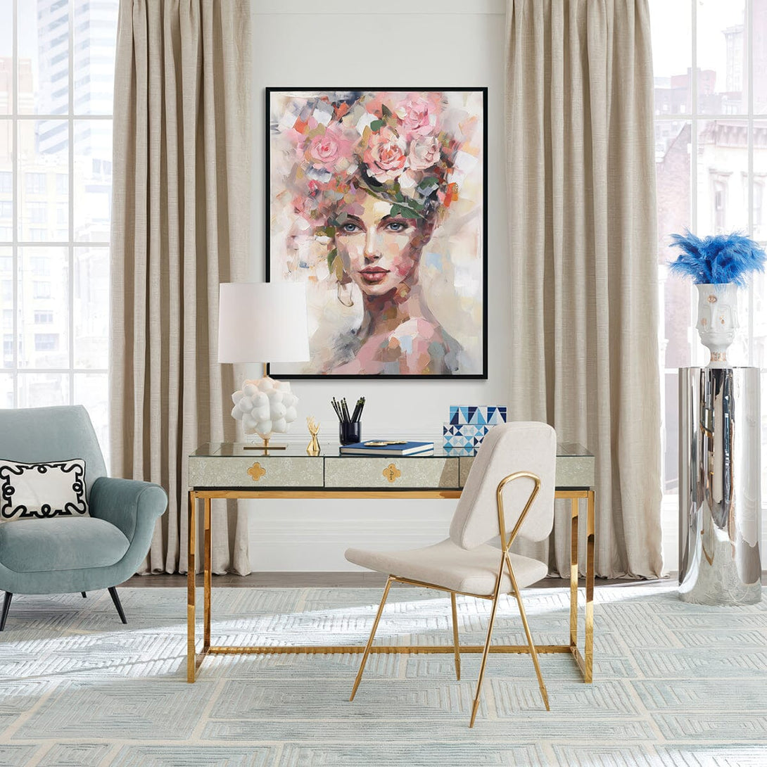 Floral Gaze - Pink Rose Portrait #M2637 Painting artwepaint 