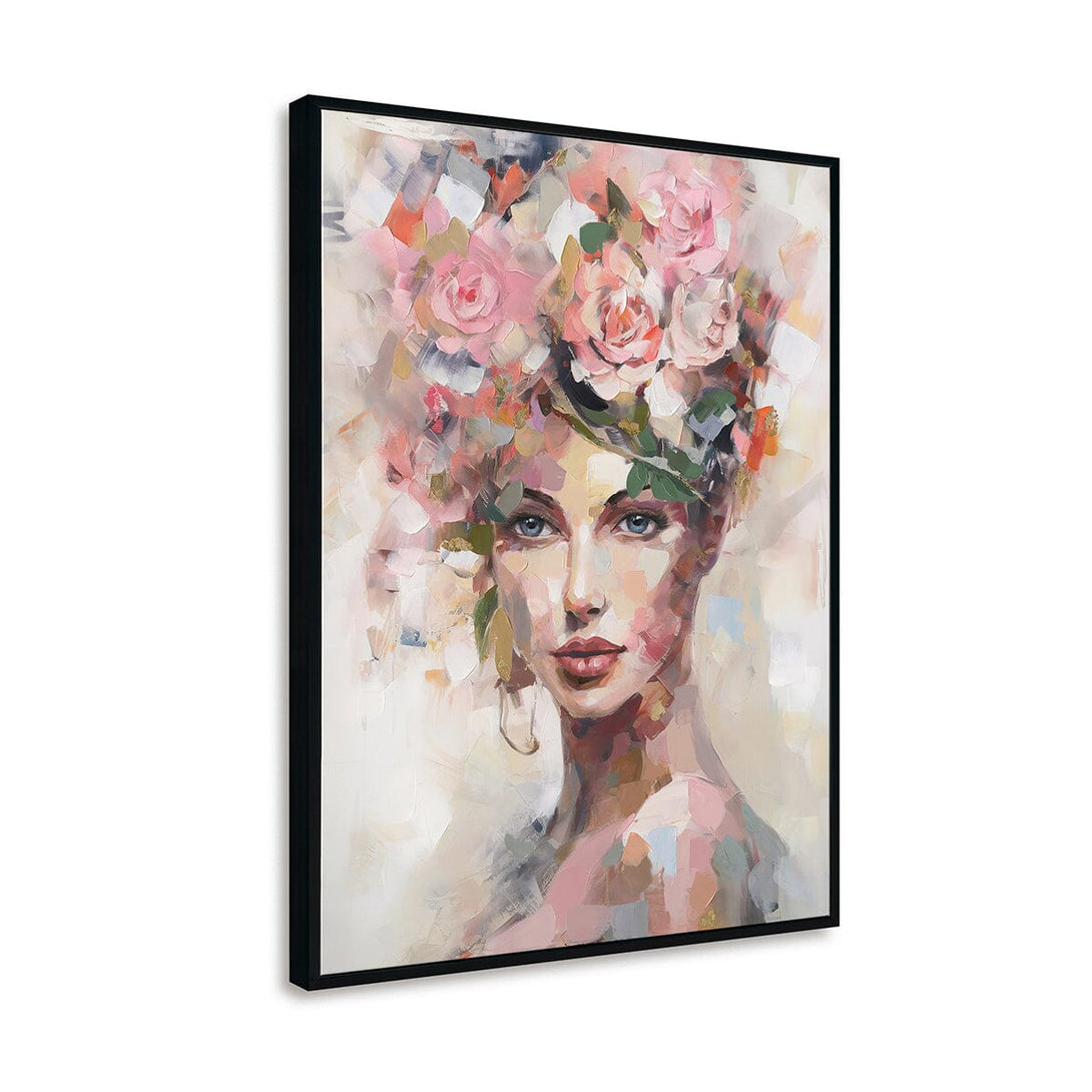 Floral Gaze - Pink Rose Portrait #M2637 Painting artwepaint 