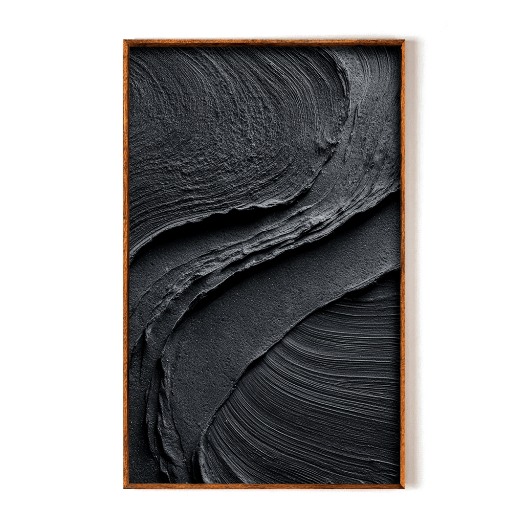 Flow Current – Black Minimalist Textured Painting #awp74 Painting artwepaint 