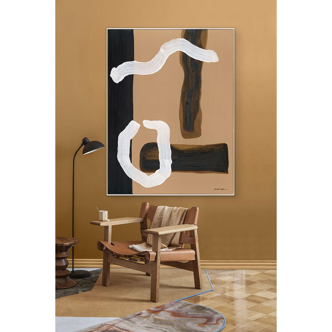 Flow Motion – Brown & White Abstract Painting#M6877 Painting artwepaint 
