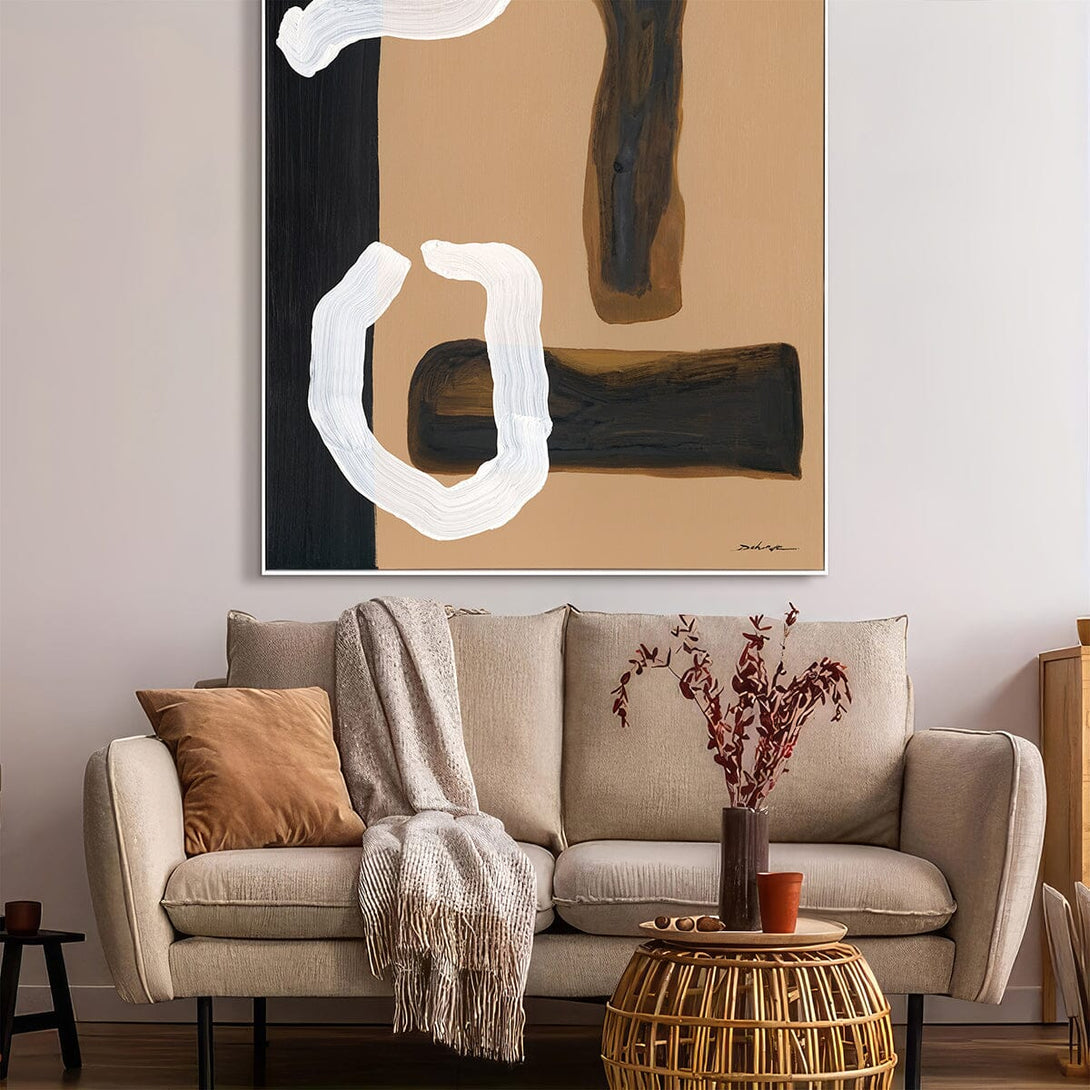 Flow Motion – Brown & White Abstract Painting#M6877 Painting artwepaint 