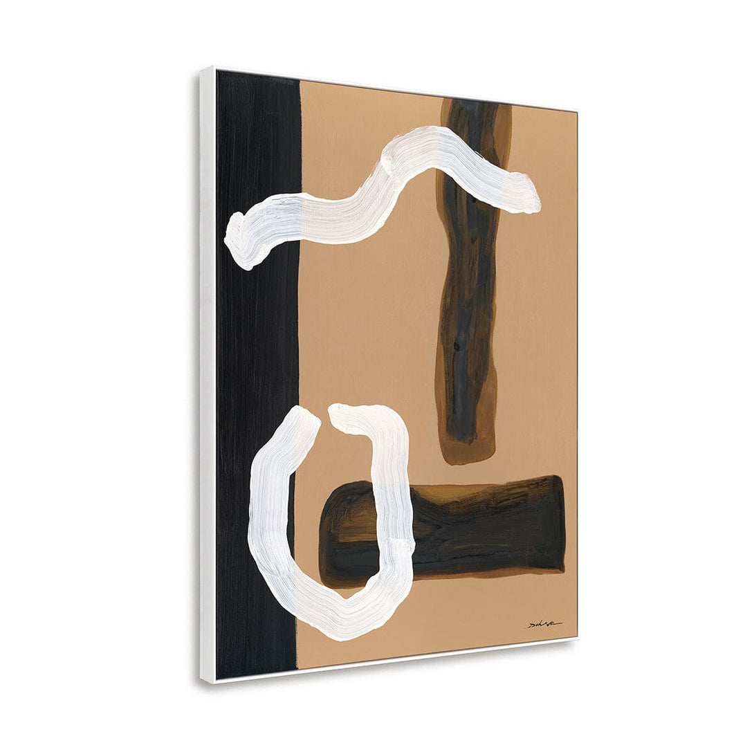 Flow Motion – Brown & White Abstract Painting#M6877 Painting artwepaint 