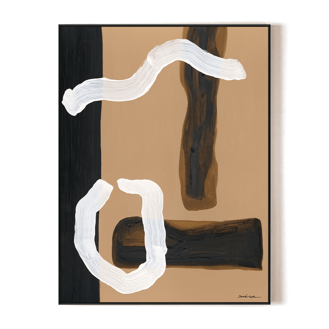 Flow Motion – Brown & White Abstract Painting#M6877 Painting artwepaint 