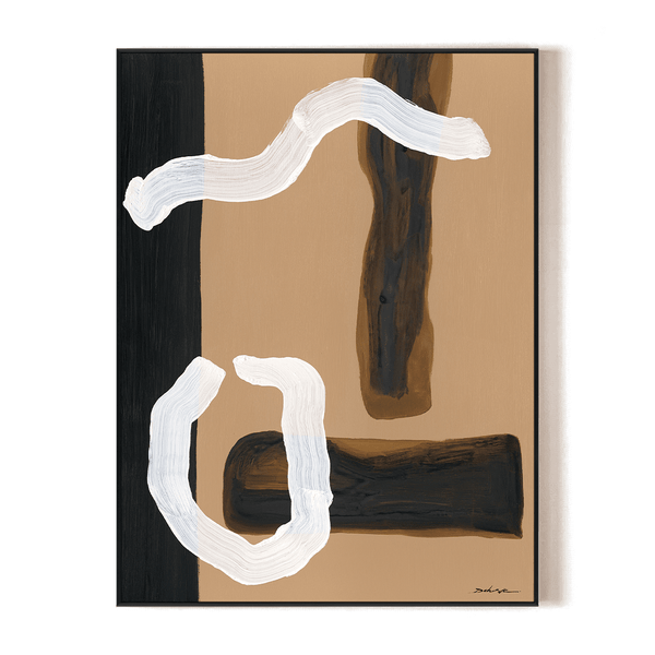 Flow Motion – Brown & White Abstract Painting#M6877 Painting artwepaint 