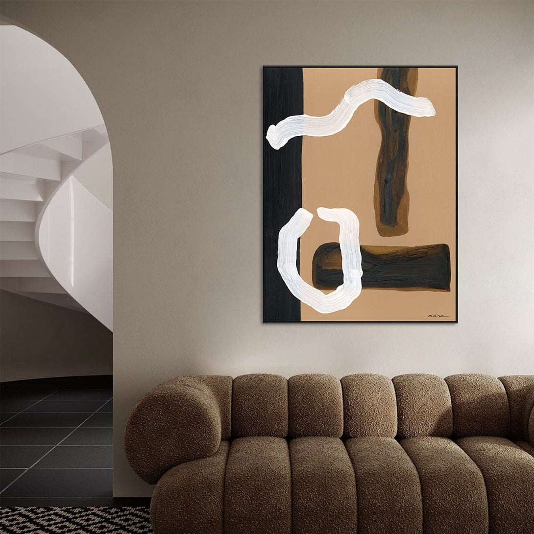 Flow Motion – Brown & White Abstract Painting#M6877 Painting artwepaint 