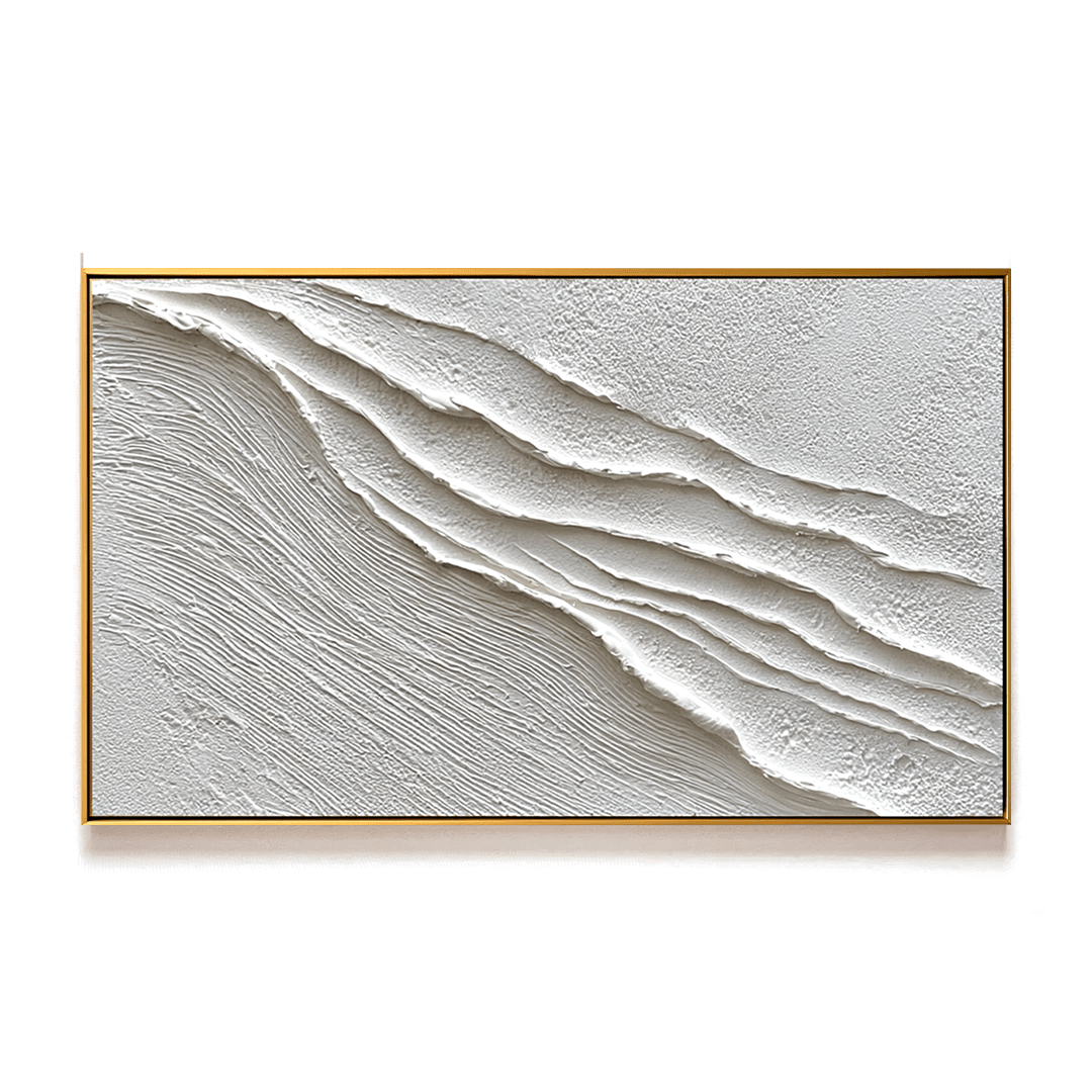 Flow of Silence – White Textured Abstract Painting #93046 Painting artwepaint 